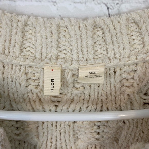 Anthro Moth xs/s oversized tunic sweater cableknit - Picture 5 of 10